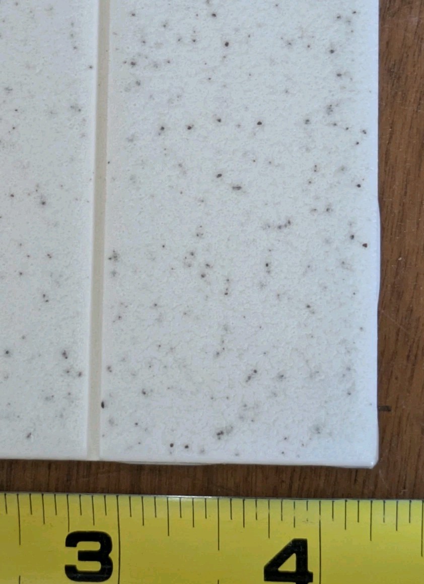 1 pc. Crystal Ceramic Tile: Salt & Pepper, American Olean 4-1/4″ Scored in 3rds