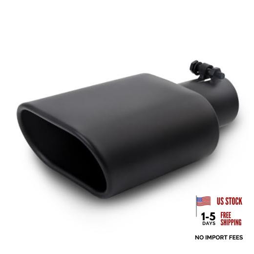 Square Exhaust Tip 2.25″ Inlet, Black Coating Rectangle 2.25inch Black Coated