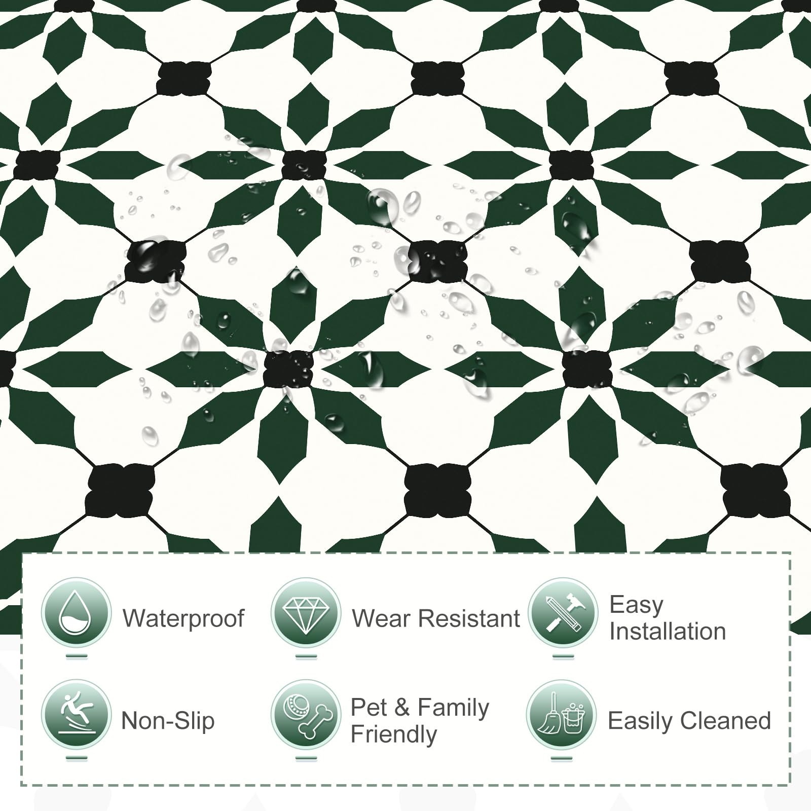 MORCART 7.87 x 7.87 Peel and Stick Floor Tile, 20 PCS Self-Adhesive DIY Vinyl Fl