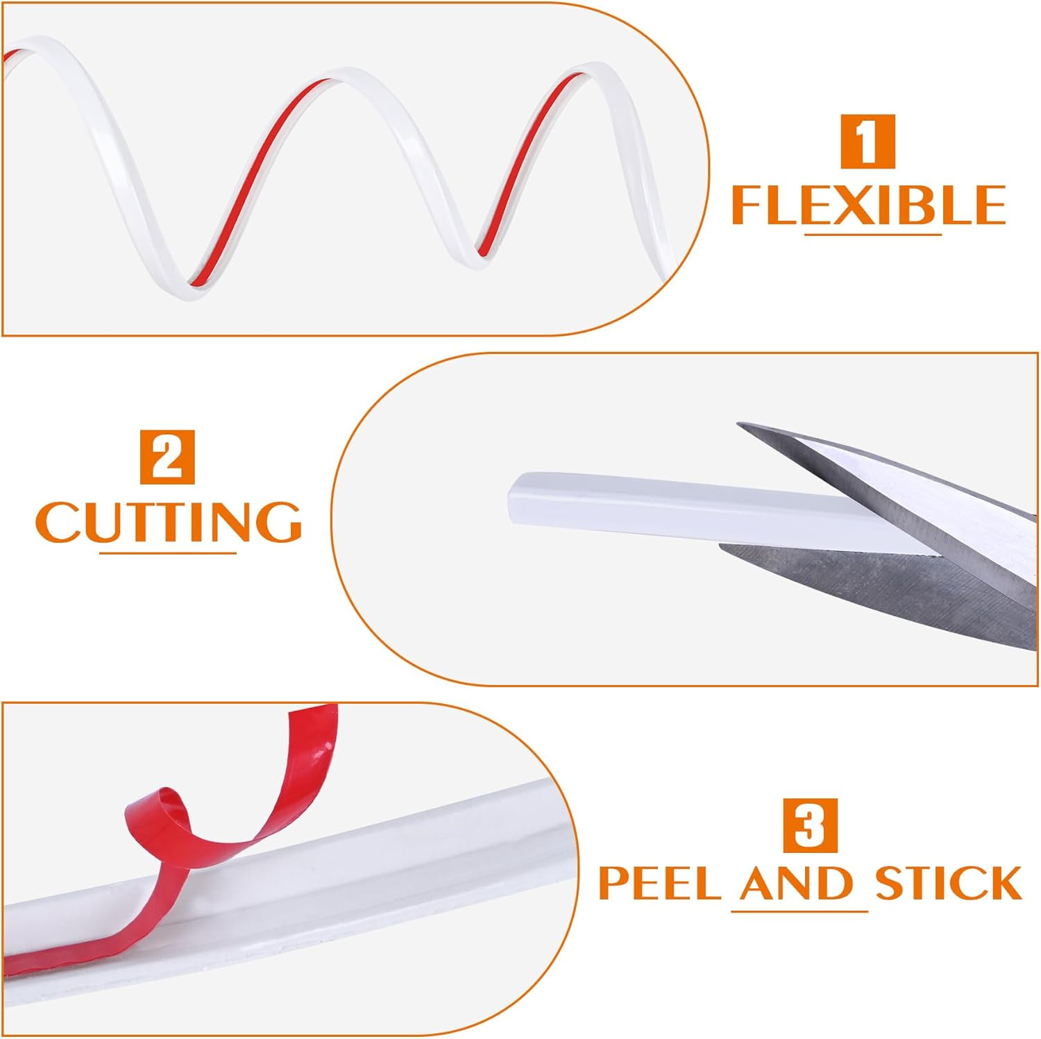 Peel and Stick Tile Edge Trim 10Ft L-Shape Outside Corner Molding Vinyl Exterior