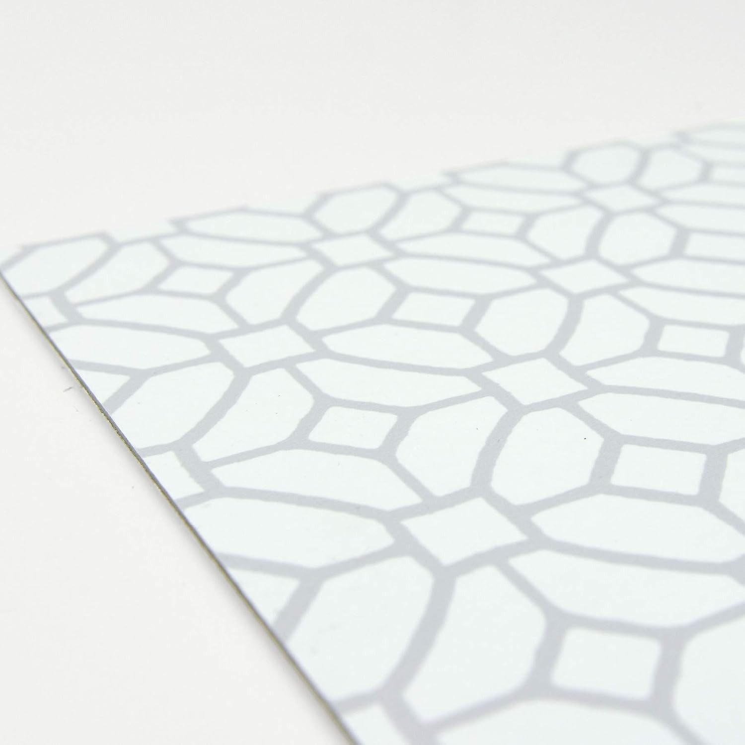 Lattice Peel and Stick Floor Tiles, White and Off-White, Geometric