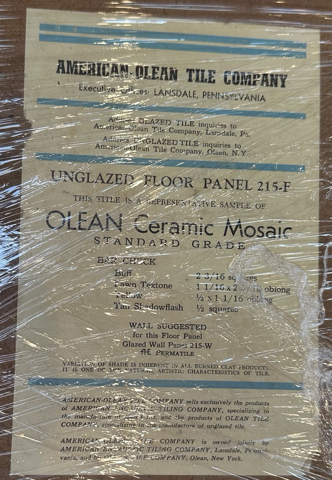 Lot of 7: Vintage Salemen’s Sample Masonite Boards, from 1950’s -1960’s, Used