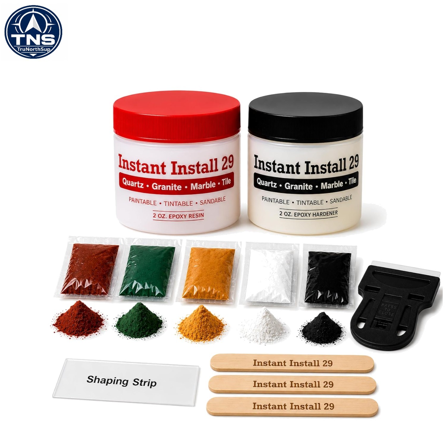 II29 Complete 4 oz Stone Epoxy Kit Chips Cracks Rebuilds EZ-Tint 5-Pack