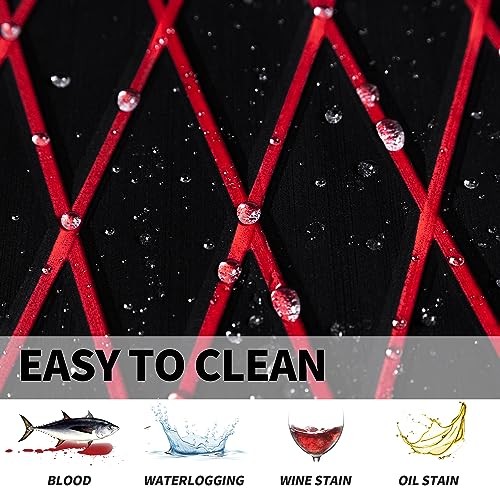 Boat Flooring – EVA Foam Boat Decking – 94″ x 15.7″ Black With Red Lines
