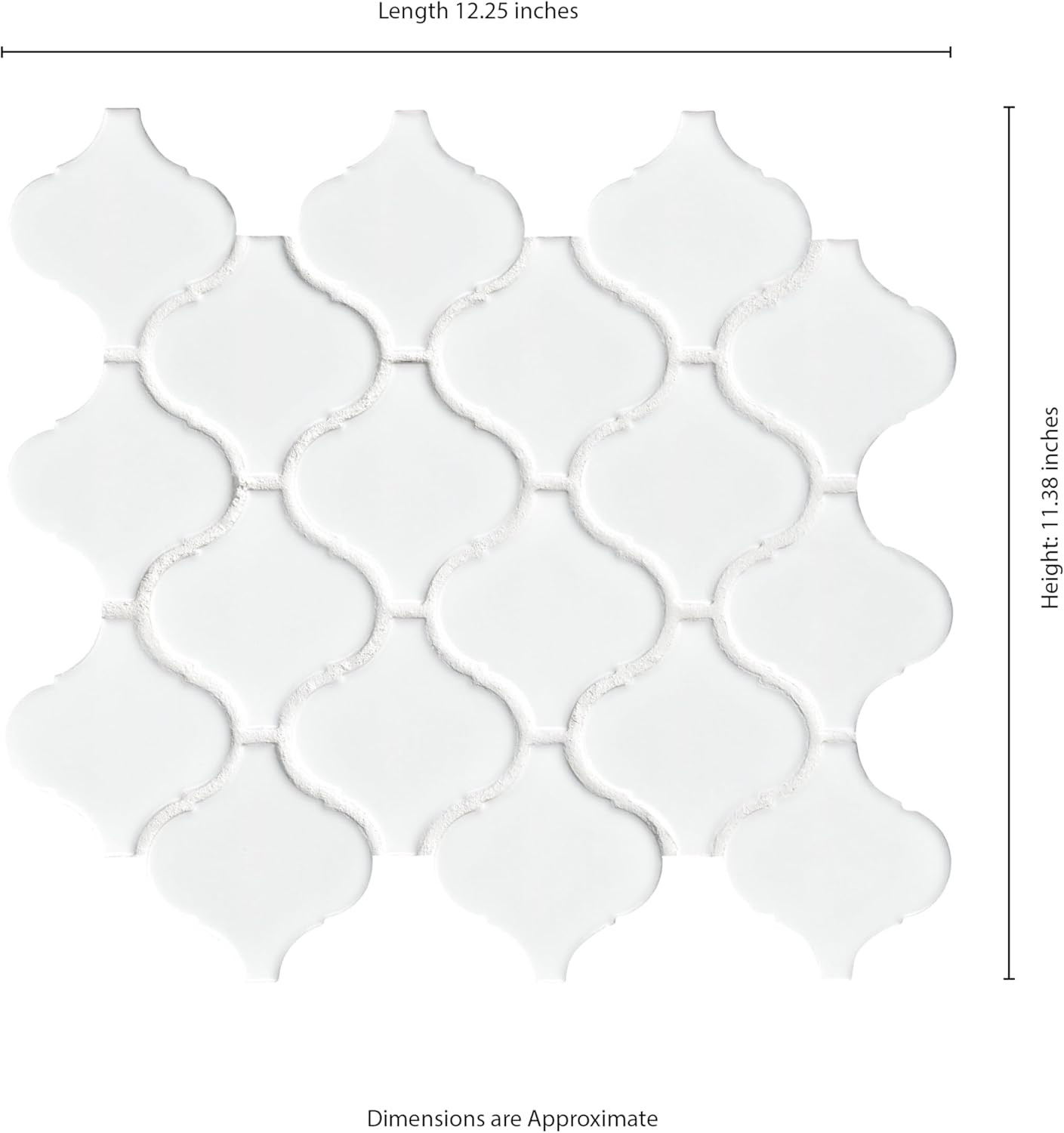 Retro Bianco Arabesque 12×12 Glazed Porcelain Mosaic Tile for Stylish Spaces