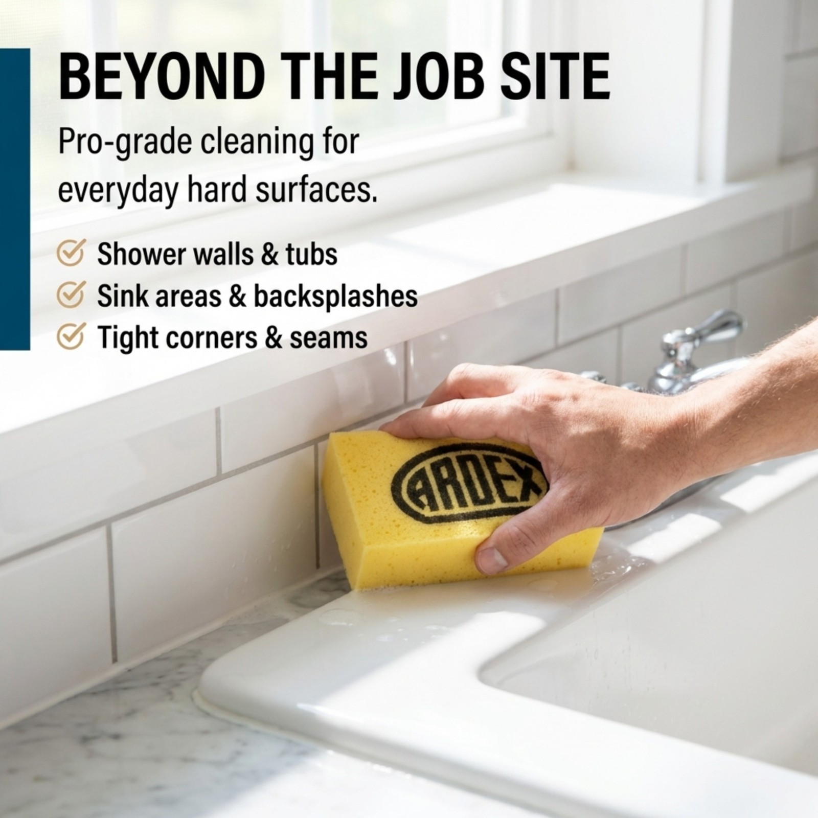 Ardex T-7 Grout Sponge, Professional-Grade Tool for Clean, Smooth Grout Finish