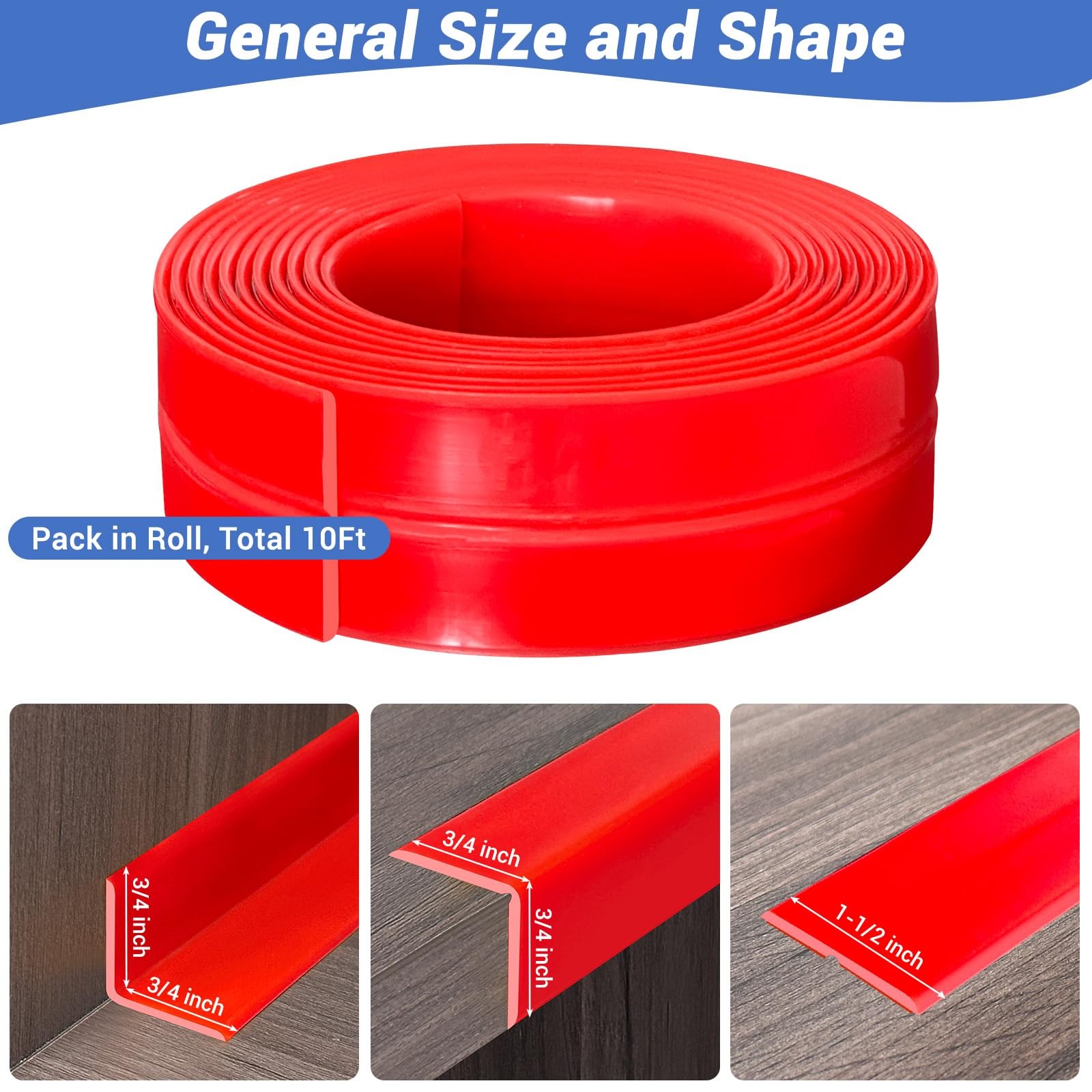 Wall Corner Protector, Peel and Stick Wall Corner Trim, Flexible Rubber Moldi…