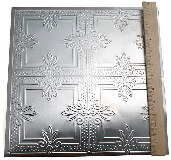 Set of 4 Galvanized Metal 12″ Vintage-Inspired Ceiling Tiles