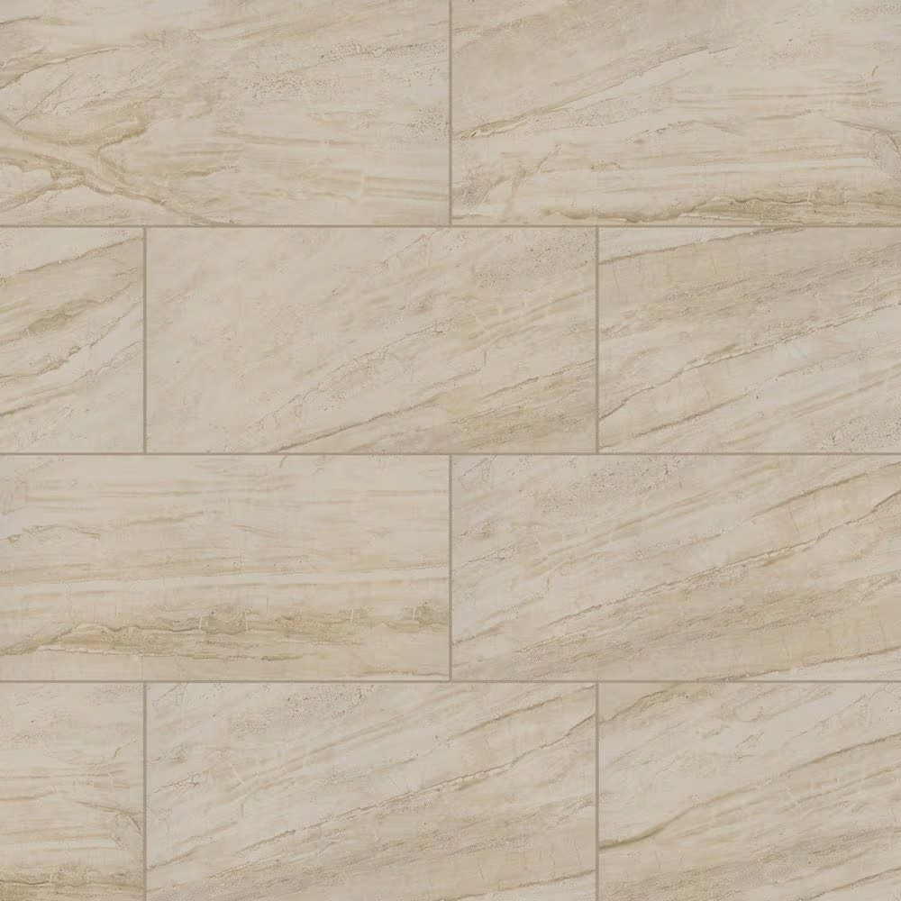 Vigo Beige 12 In. X 24 In. Matte Ceramic Stone Look Floor and Wall Tile (16 Sq.