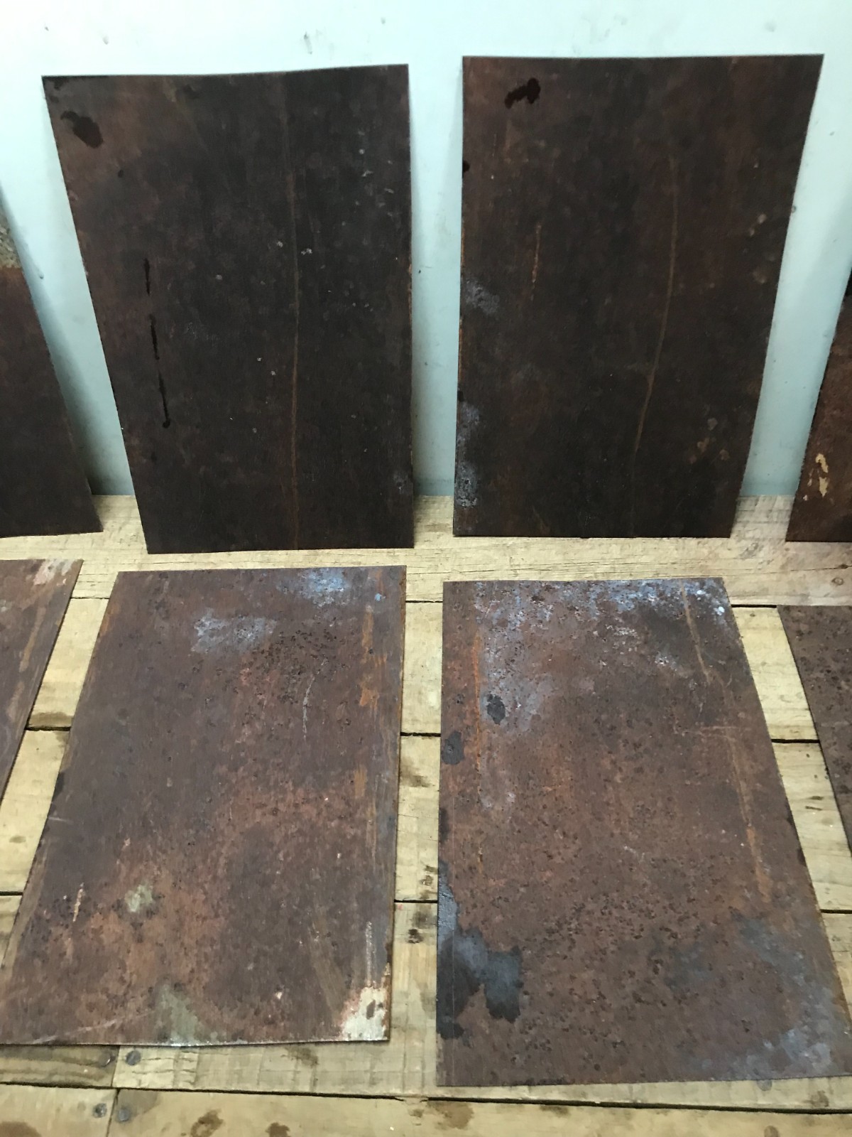 10 Rusty Galvanized Patina Sheet Metal 12″ x 7 1/2 – 8″ Wall Tile Art Garden (E)