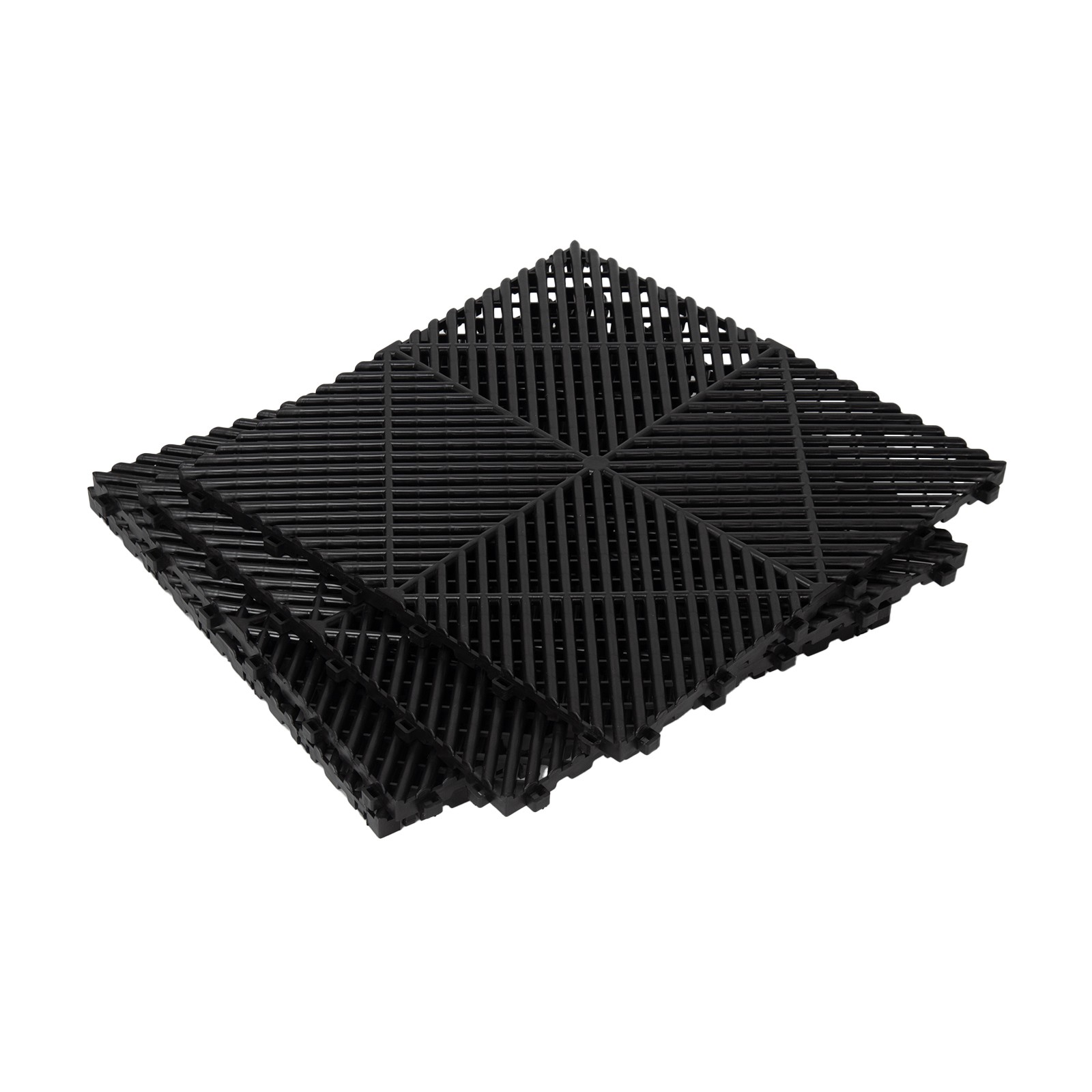 15.75 x 15.75” Interlocking Garage Floor Tiles Vented Water Drainage 50Pcs