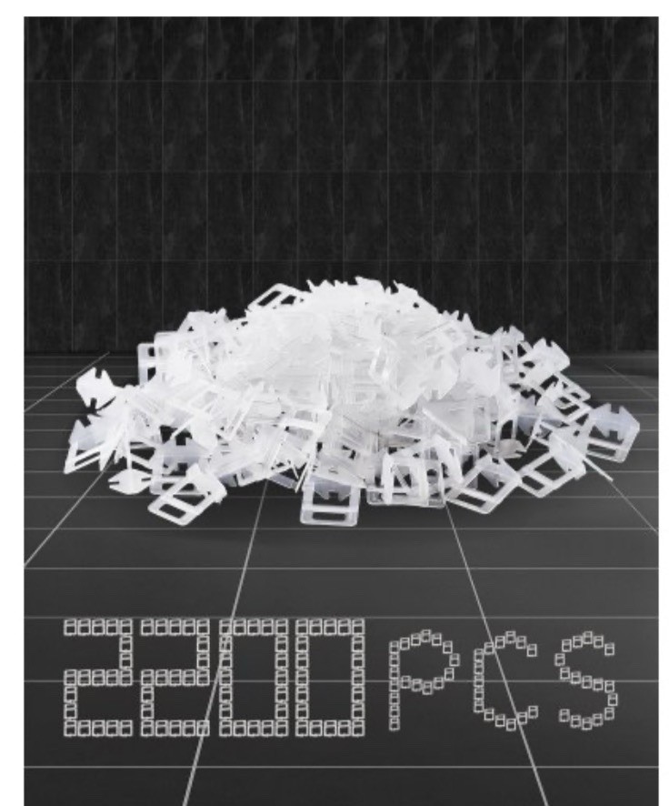 2200 PCS 1/16-Inch Tile Leveling Spacers Clips Transparent PP NSTY-15