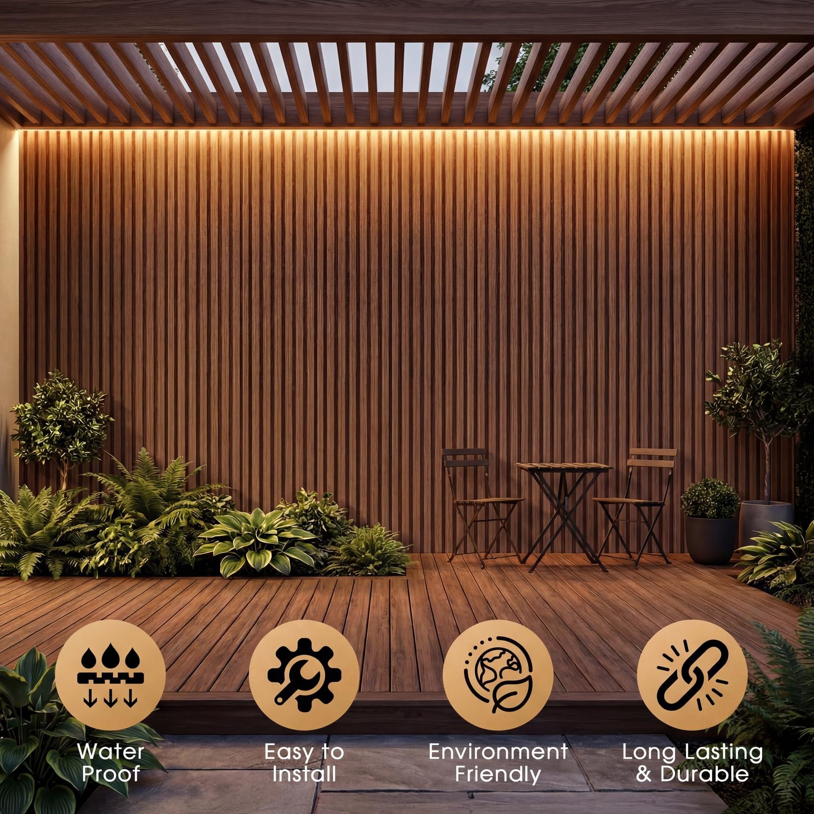 WPC Acoustic Slat Wall Panels 16-Pack 47.2” x 6”, Accent 3D Wall Panel for …