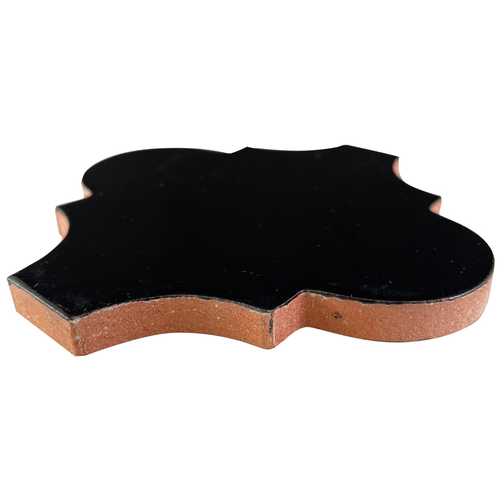 4×4 9 pcs Black Mexican Arabesque Clay Tile Handmade Talavera Backsplash