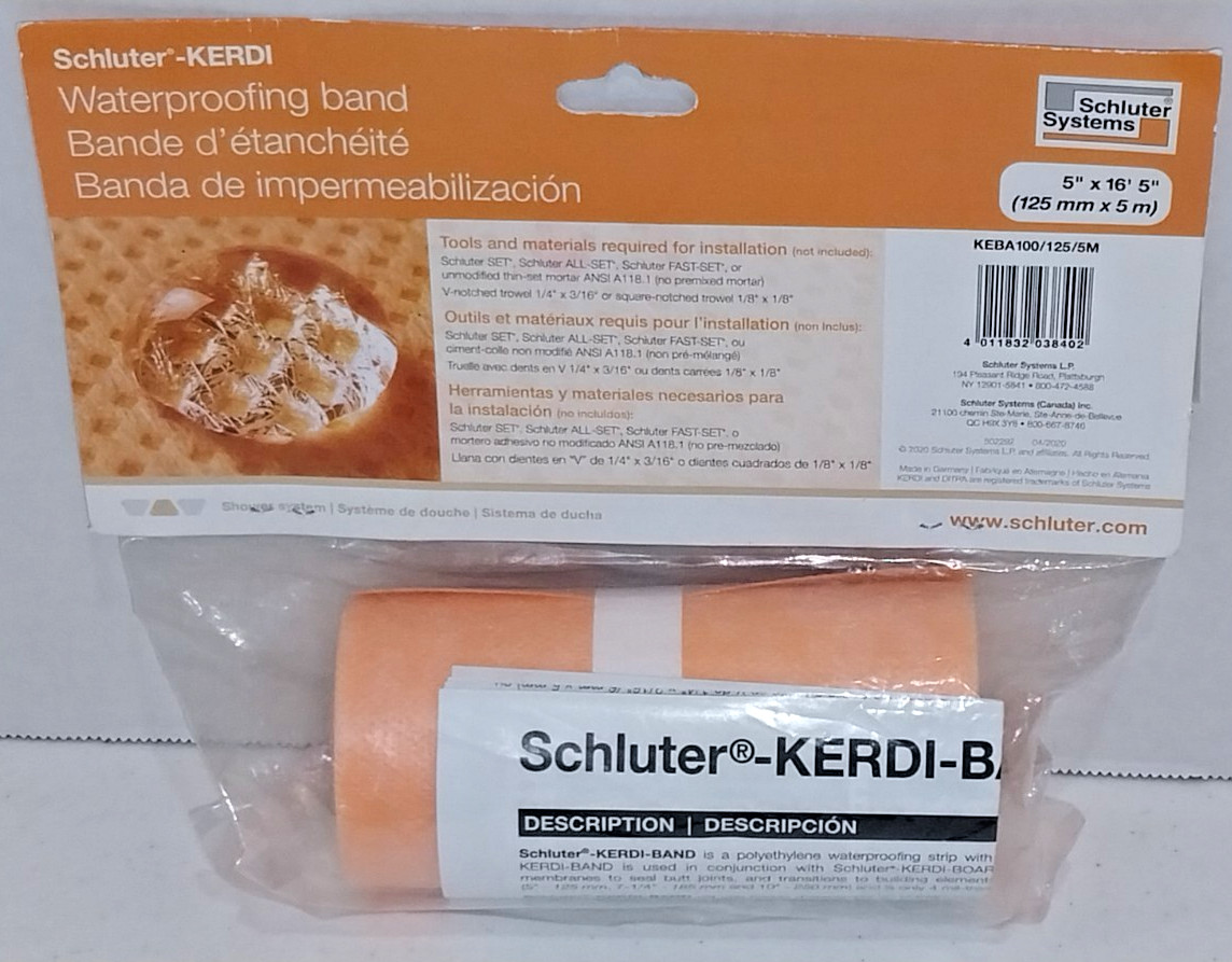 NEW SCHLUTER-KERDI Waterproofing Band 5″ x 16′ 5″ (125 mm x 5M) Schluter System
