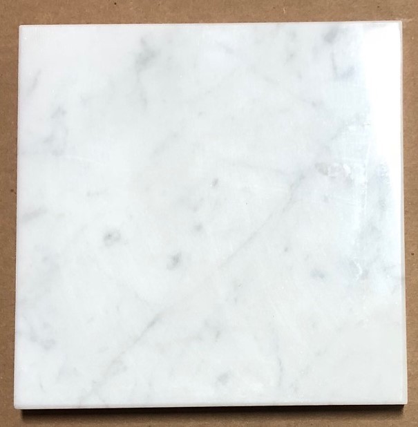 6×6 Italian Carrara Marble Polished Remodel Stone (1 Tile) Floor Border T-79