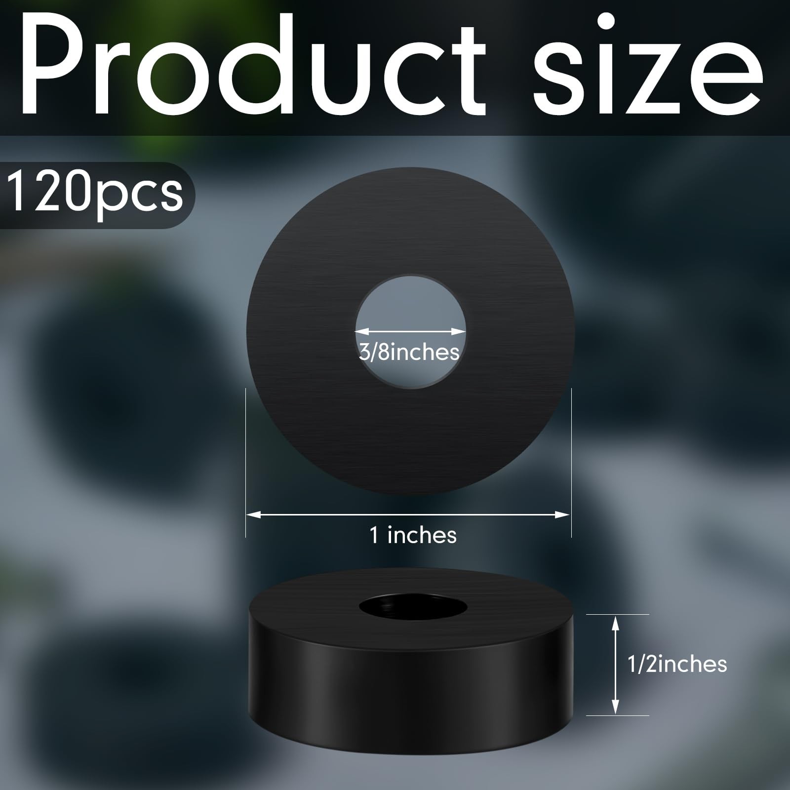 Fabbay Multi Purpose Rubber Spacer 1 OD x 3/8 ID x 1/2 Inch Thickness 1 inch