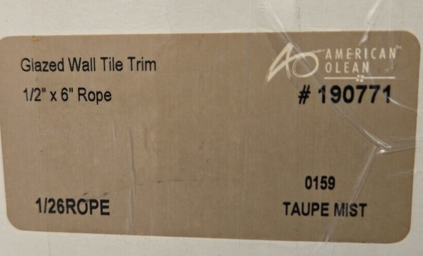 1pc. Taupe Mist Ceramic Sizzle Liner Rope Tile 1/2″ x 6″ American Olean