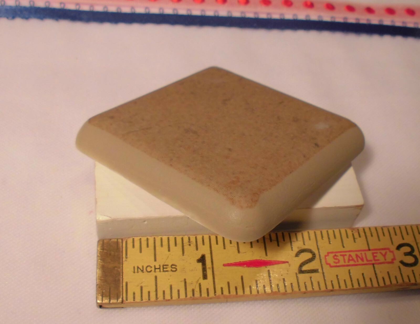 2 pcs. *Matte Light Brown* #CR82 Terra Marrone by American Olean; 2″ Bullnose