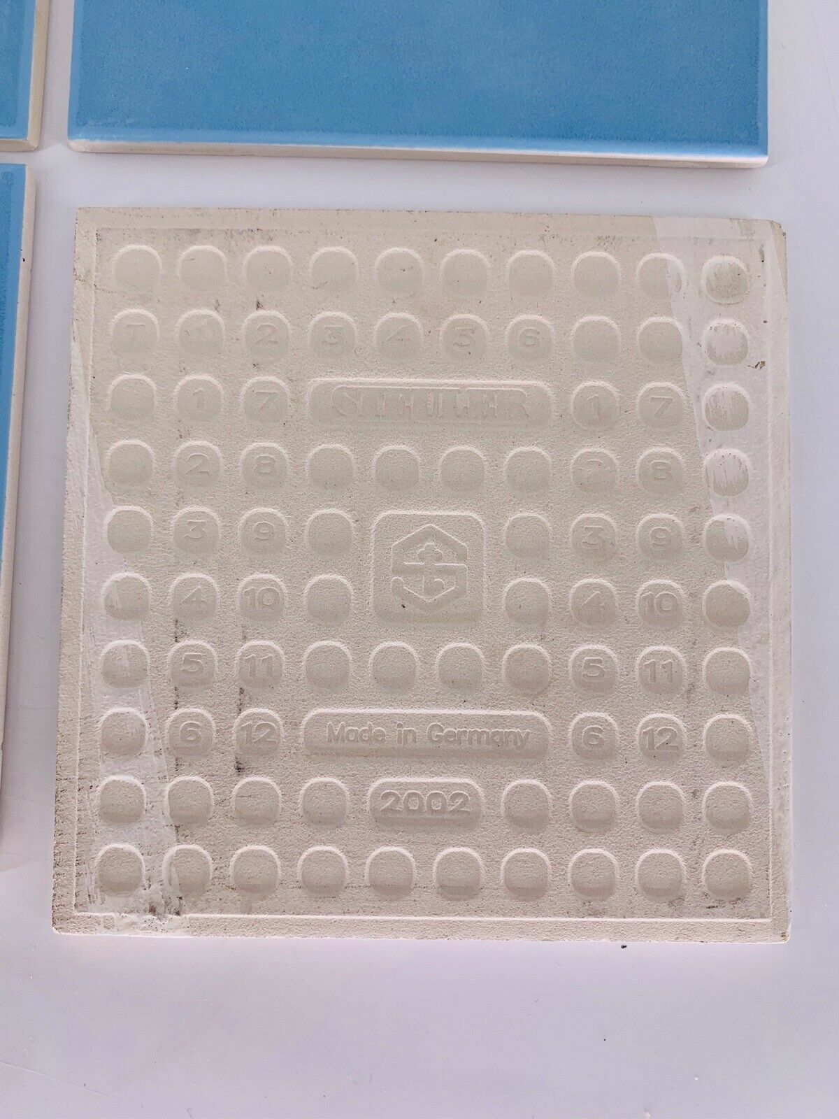 9 STEULER FLIESEN TILE Retro Ceramic Vintage 2002 5-3/4” Square 6mm BLUE Germany