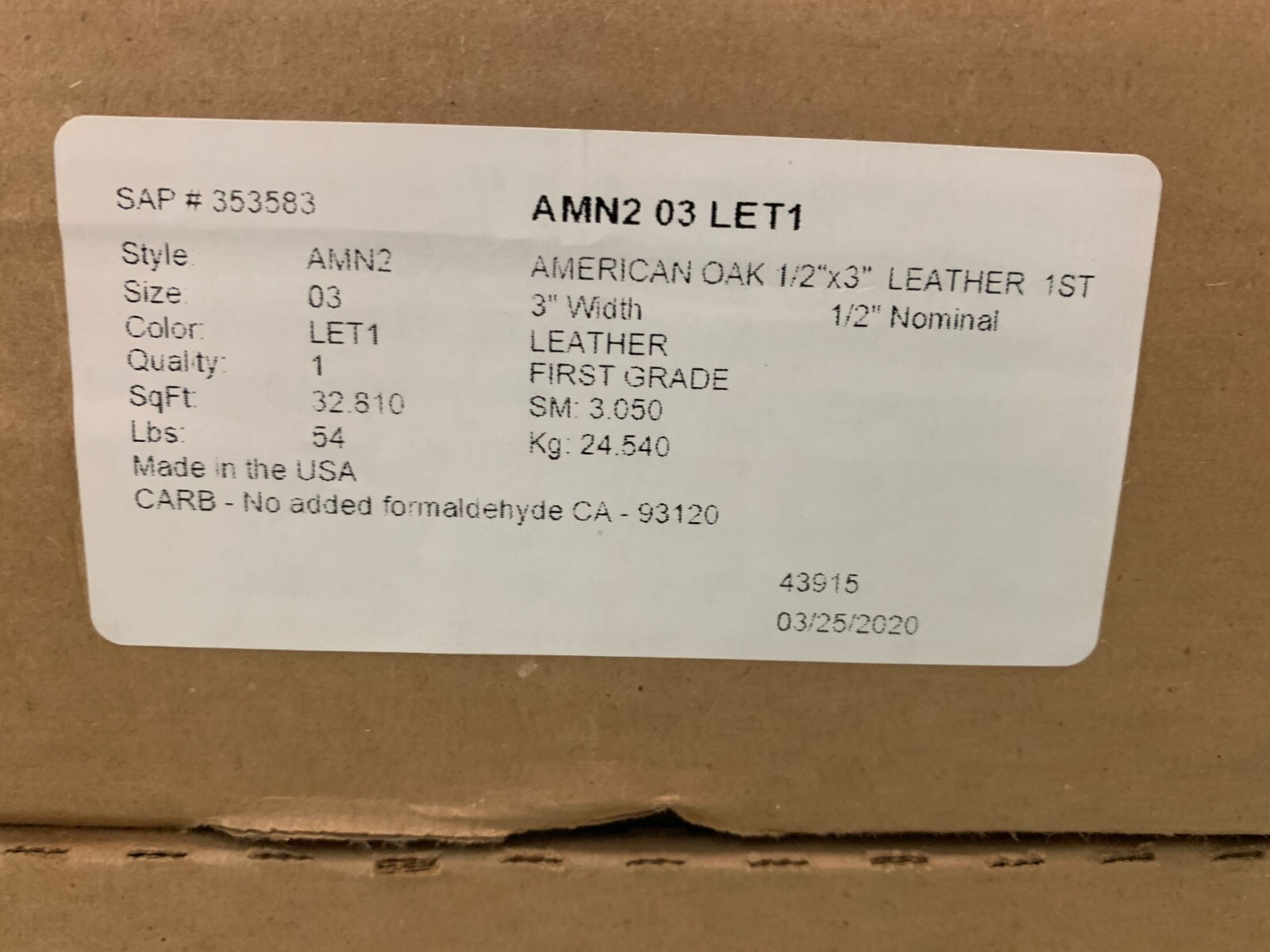 Mannington Hardwood Flooring AMN203LET1 American Oak 1/2×3 Leather 455792