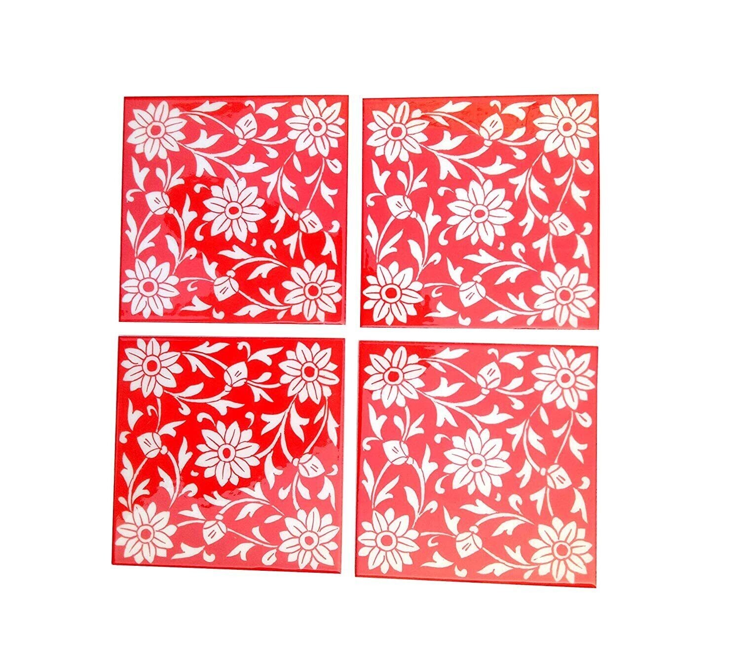 Set of 4 Home Decor Tile Ceramic High Lighter Wall Bathroom Tiles 6 x 6 Inch