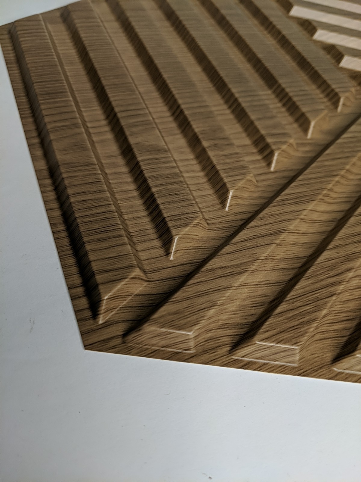Art3d 33-Pieces 12″ x 12″ 3D Line Cube 3D Wall Panel, 32 Sq.ft/Case WALNUT
