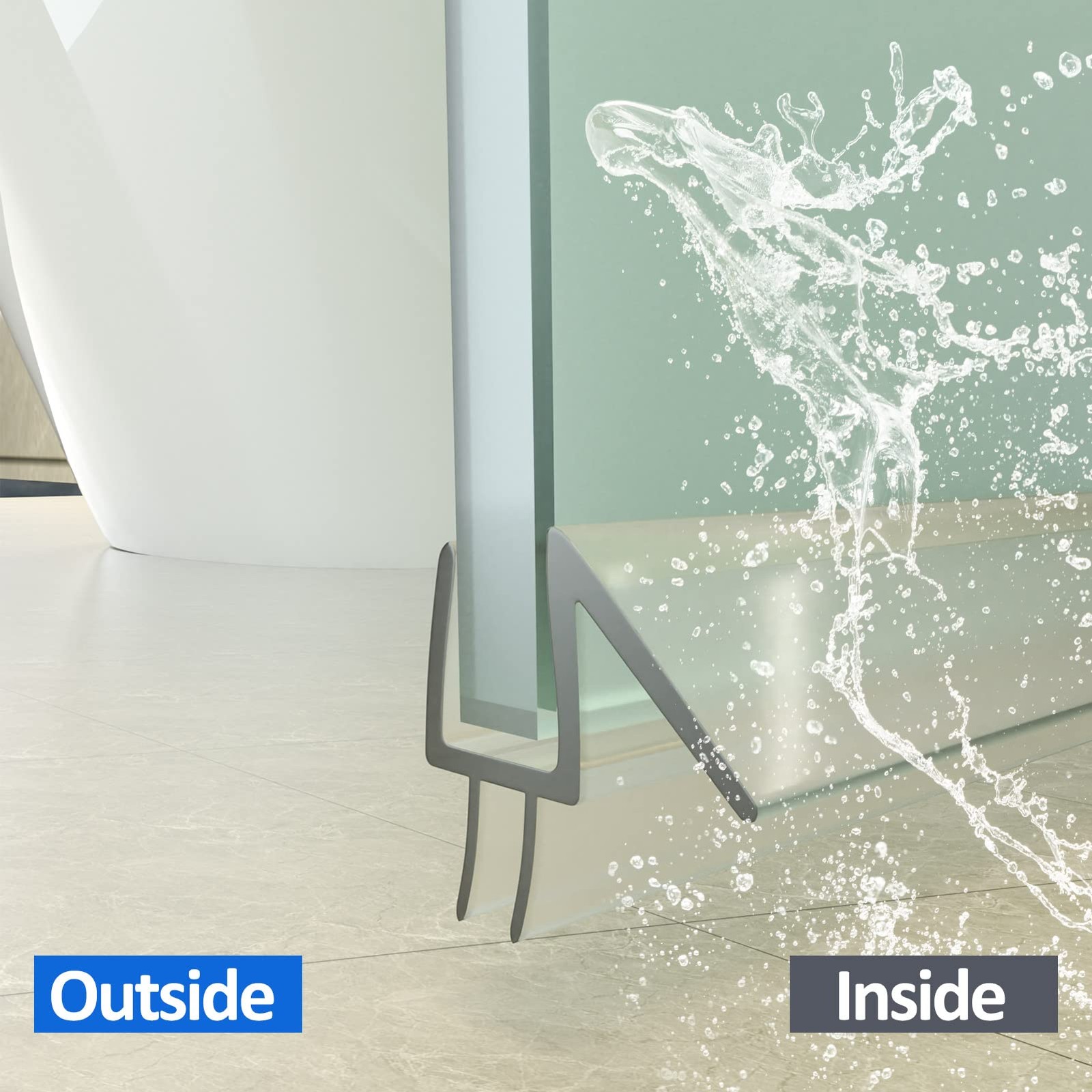 Yecaye 3 Pack 3/8″ x 39″ Shower Door Bottom x (3pcs), transparent