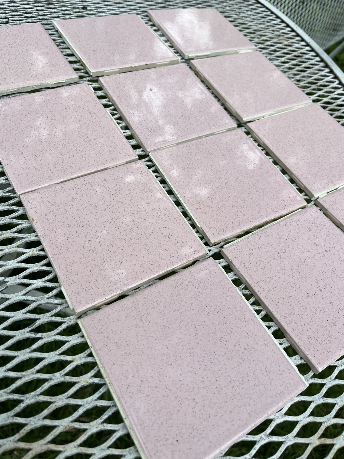 Reclaimed Pink Ceramic Mid Century tile made by Ford 12 Pieces 4 1/4”VintageUSA