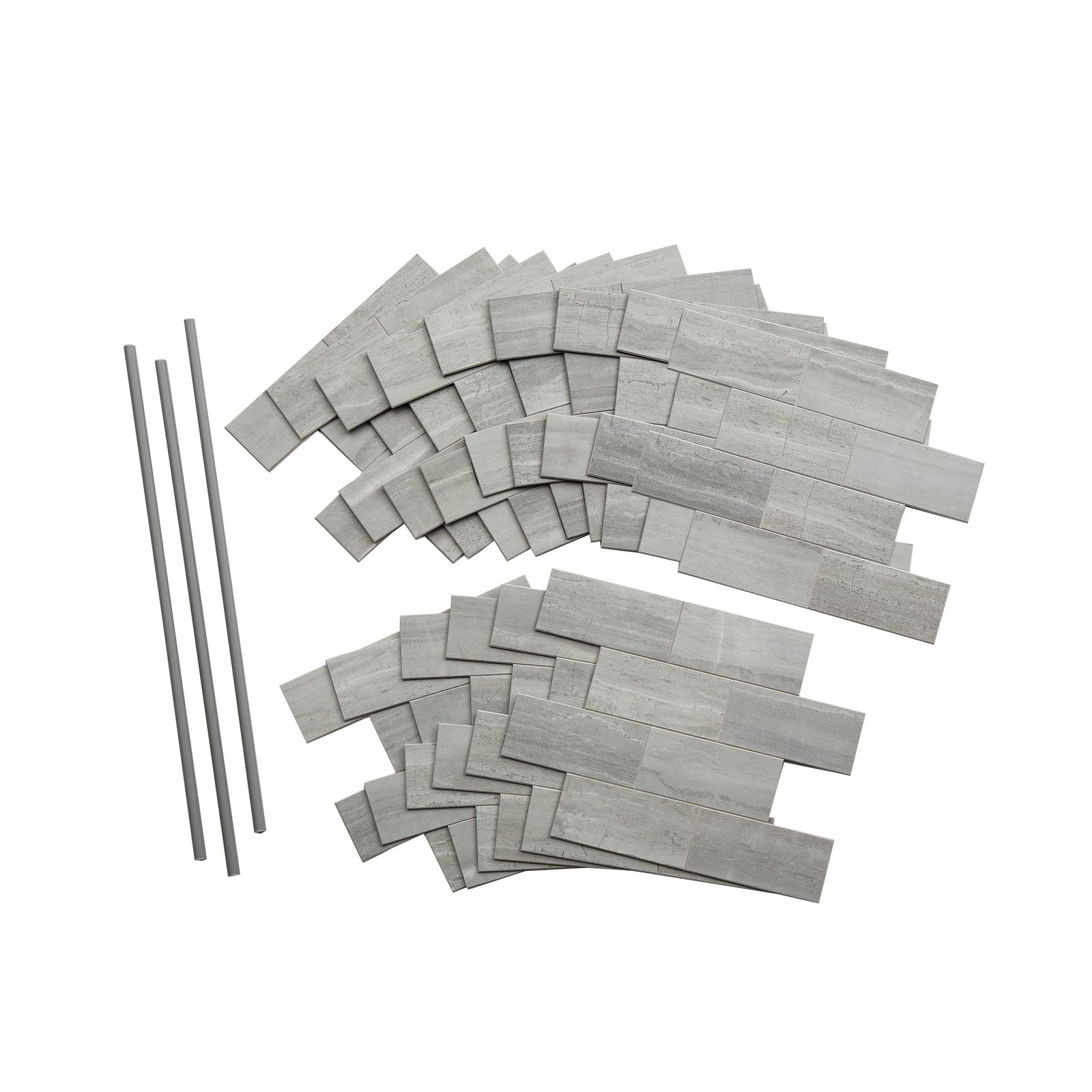 Aspect Peel and Stick Collage Tile in Gray Subway (15 Sq Ft Kit)