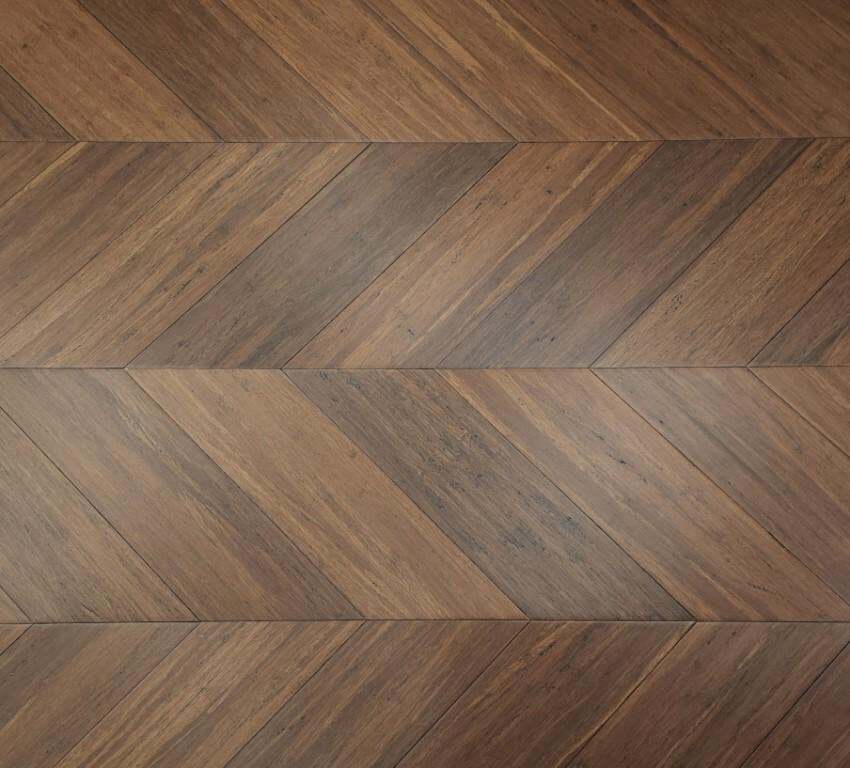 8″ Sample Piece – Ambient® Carbonized Antiqued Chevron Engineere Bamboo Flooring