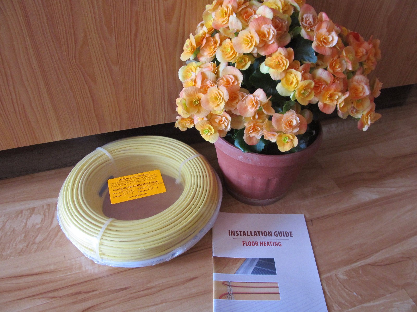 Zero EMF!Under Floor,Warm tile Heating cable 740 W for 45-55 sq.ft.(4-5 sq. m)