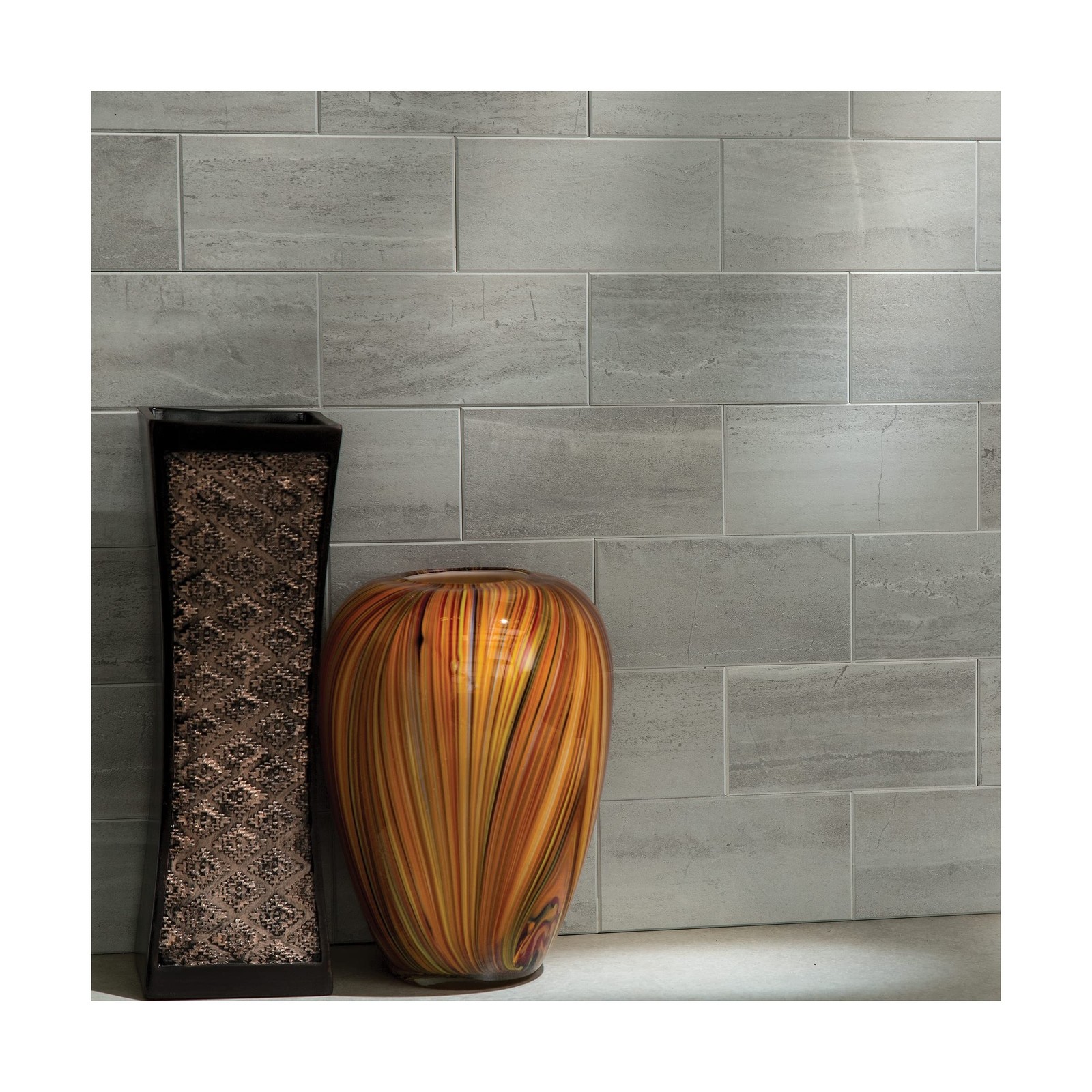 Aspect Peel and Stick Collage Tile in Gray Subway (15 Sq Ft Kit)