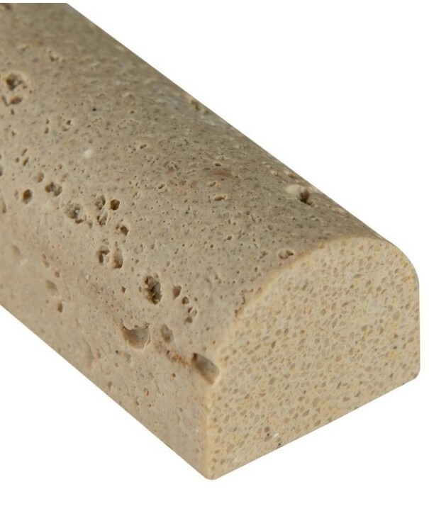 Chairo Pencil Molding 0.75 in. x 12 in. Honed Engineered Stone Marble Wall Tile