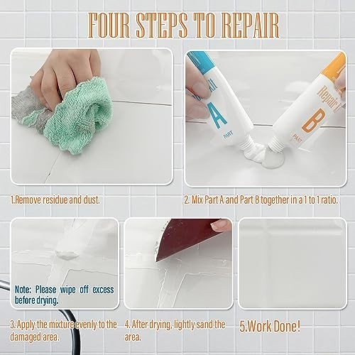 High-Gloss Porcelain Repair Kit for Sinks, Tiles & Tub – Fix Chips & Cracks Fast