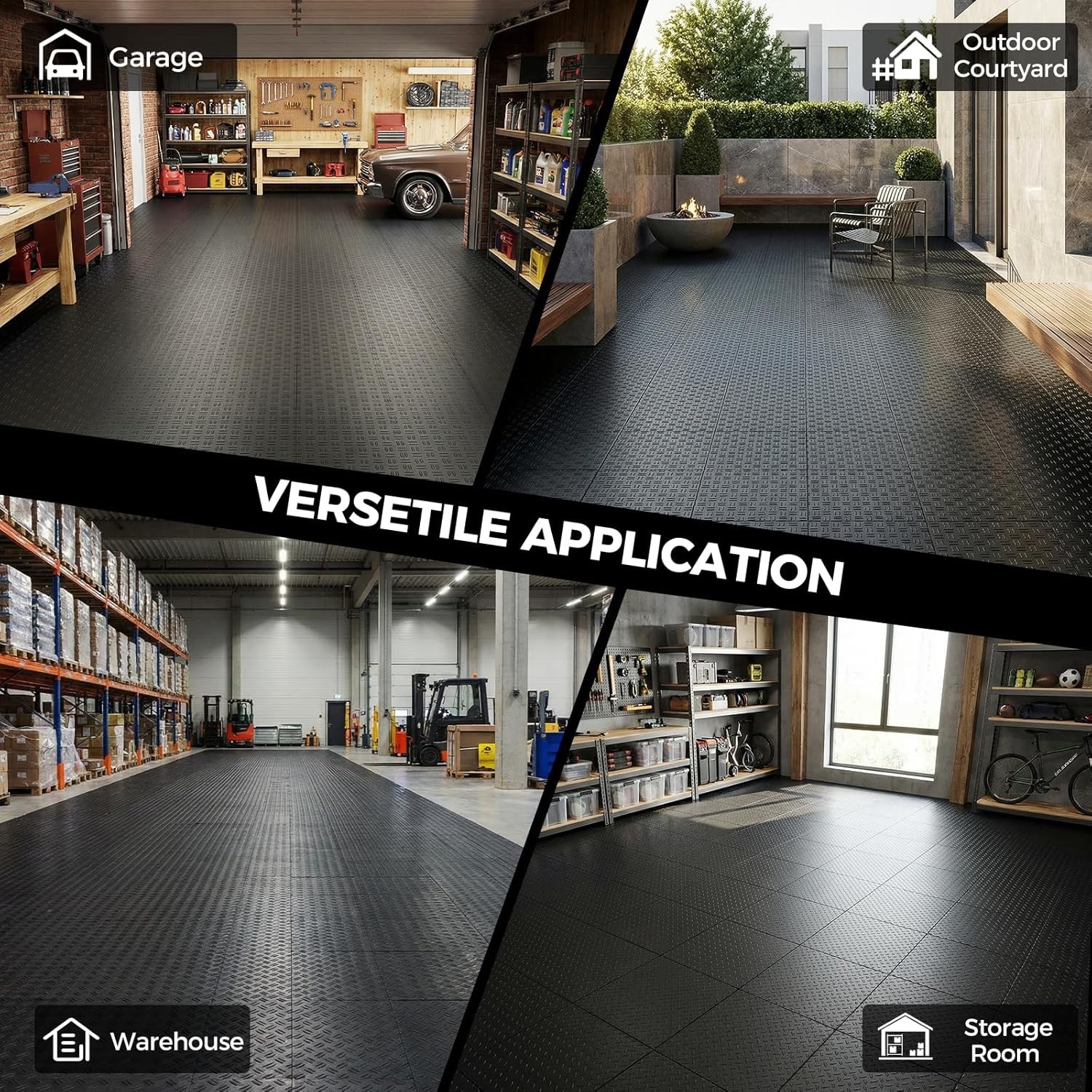 260225 Garage Floor Tiles Heavy-Duty Interlocking (50-Pack with 4 Edge Pieces)