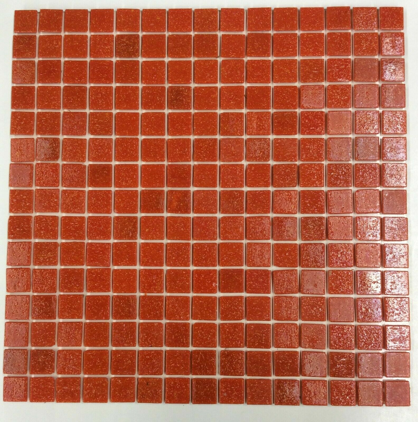 Glass Tile Vitreous Mosaics Red-Orange 12 3/4″ x 12 3/4″