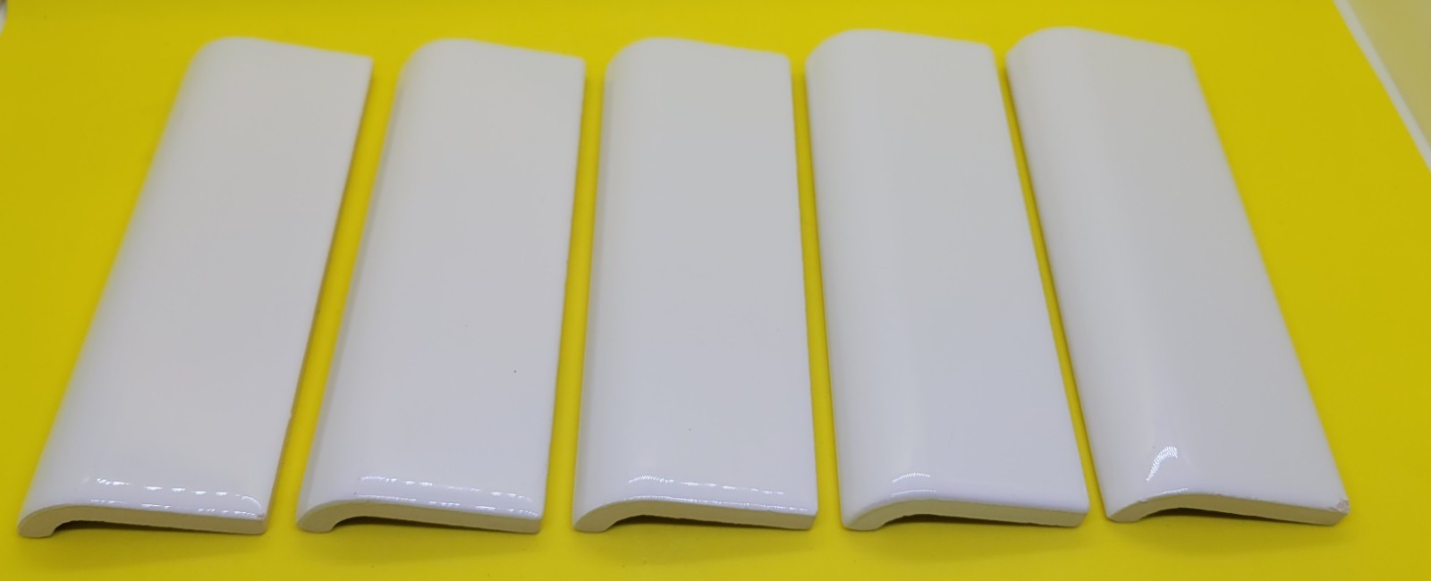 Restore Bright White 2 in. x 6 in. Glazed Ceramic Mudd Bullnose Tile – 5 Total