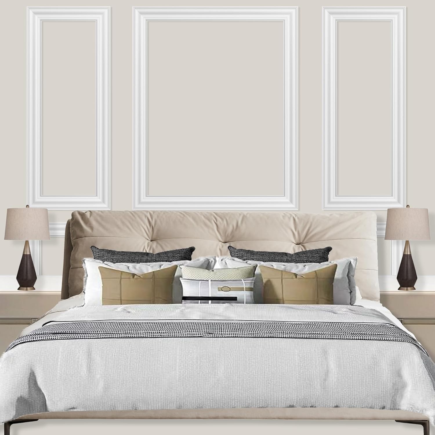 *PACK of 2* Pre-Made Accent Panel Wall Molding Kit w/ 6x Frame (48 pc, 12 frame)