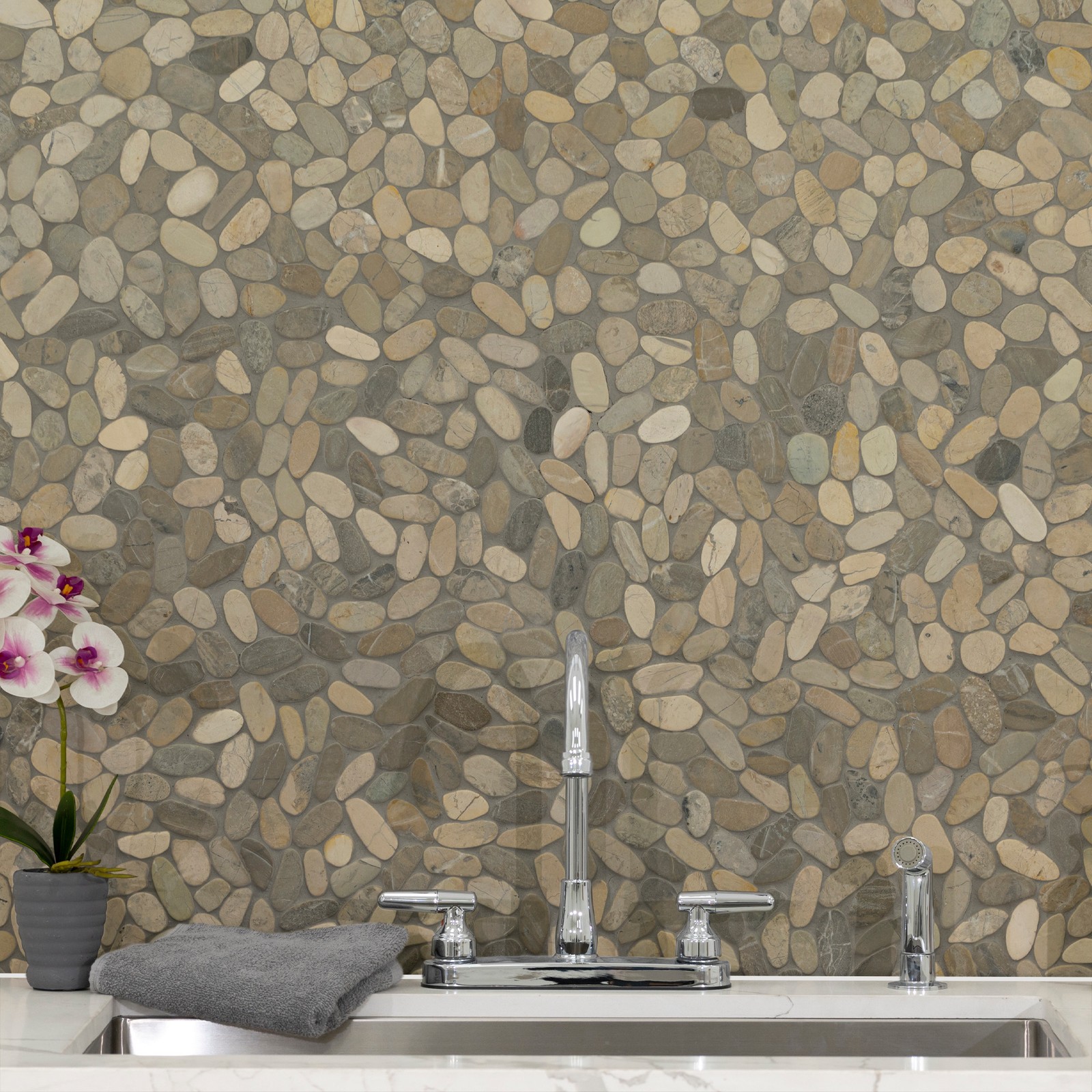 Ackland AKM-S-MA12X12PBT-CA Marvella – 12″ x 12″ Marble and – Timber Cut