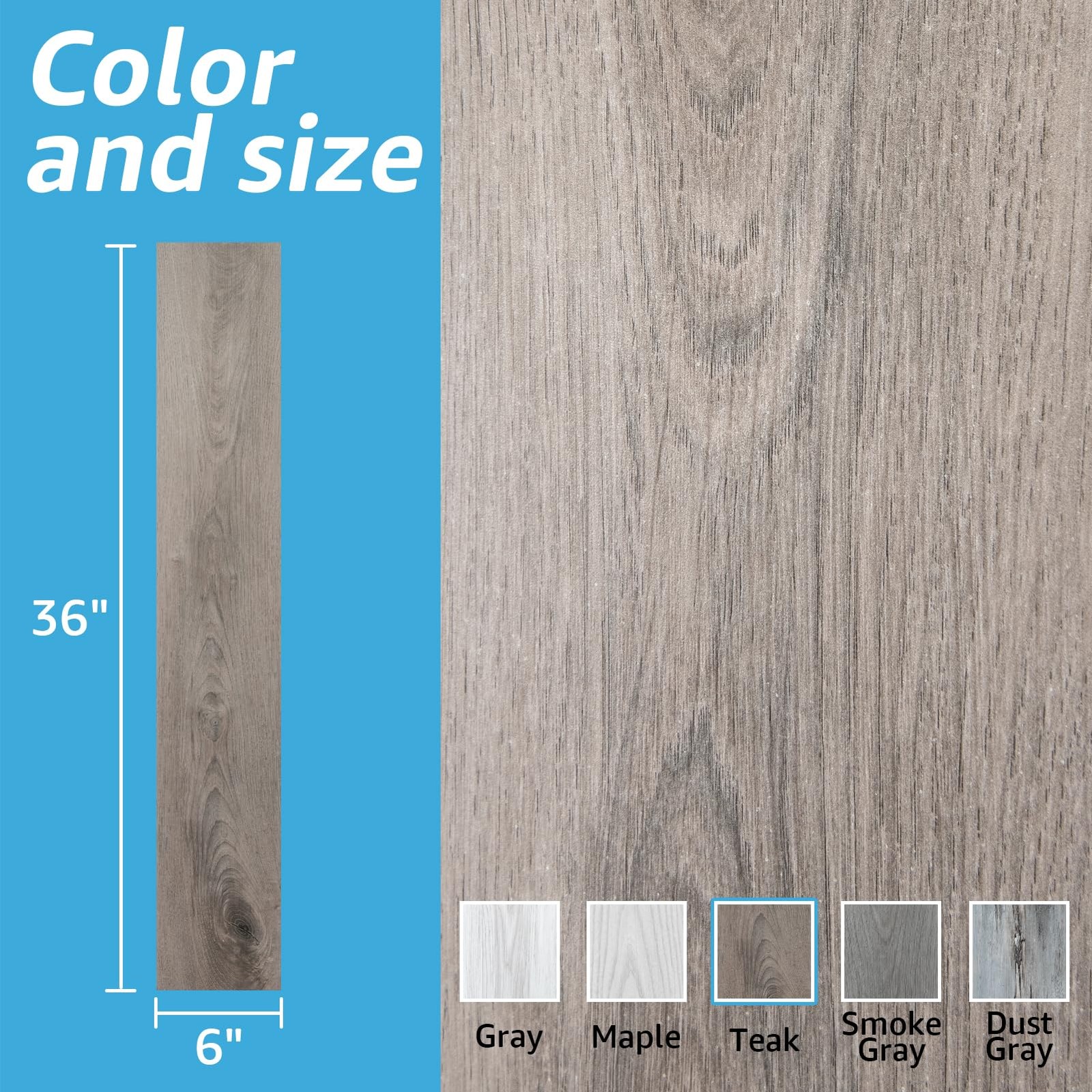 Art3D 15 Sq.Ft Peel And Stick Floor Tiles 10Pcs Luxury Vinyl Plank Flooring