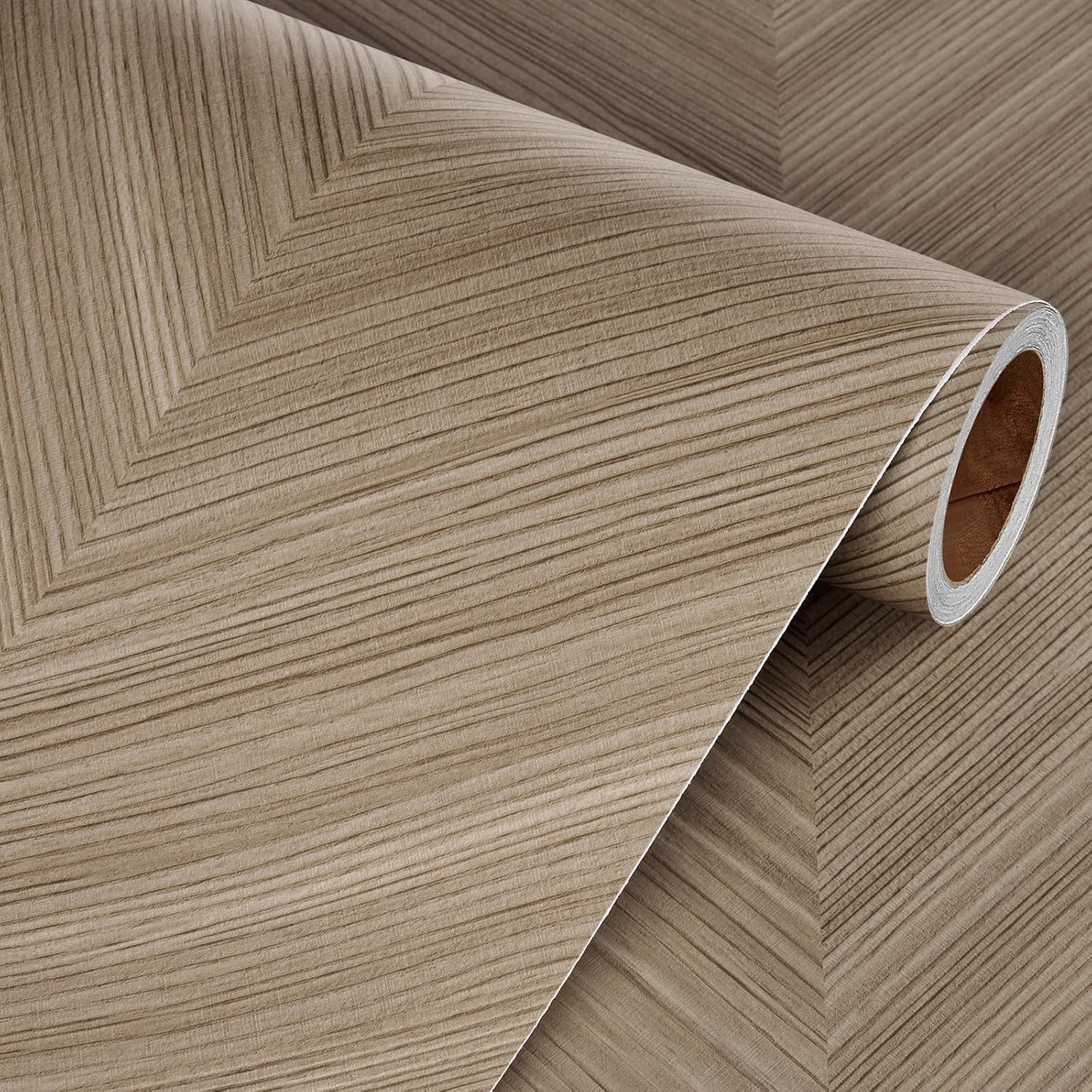 Herringbone Wood Grain Contact Paper for Floors PVC Waterproof Linoleum Flooring