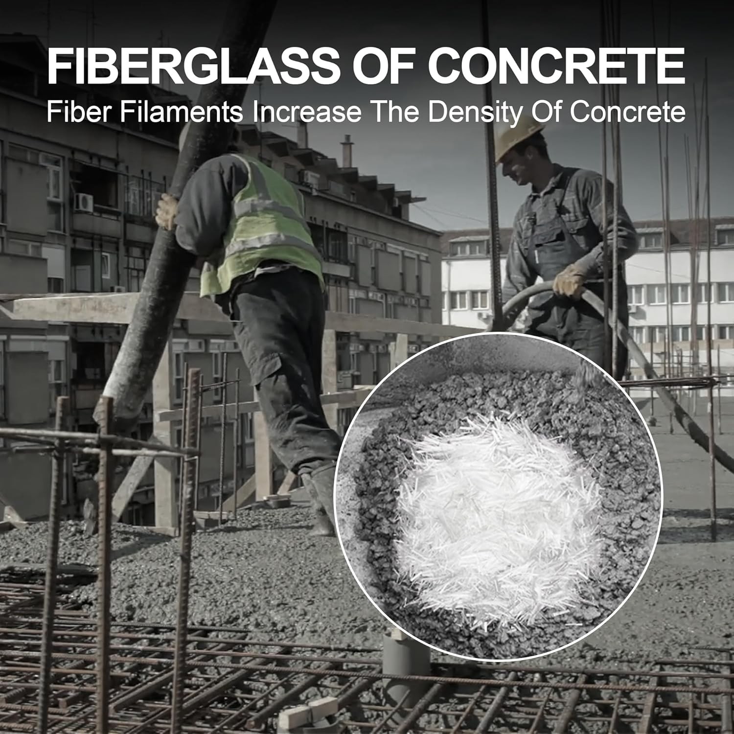 Fiberglass for Concrete, 3/4″ Length,2.5 Lb, AR-Glass Chopped 2.5LB, white