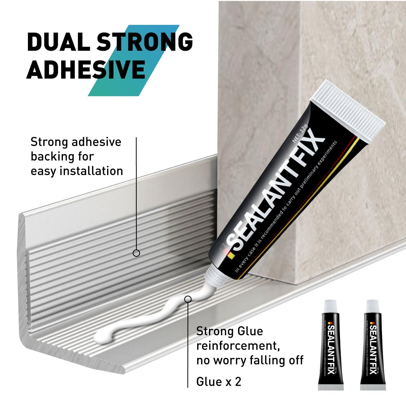 10Pack Tile Edge Trim,39”x0.4” Peel and Stick Aluminum Backsplash Trim,Self…