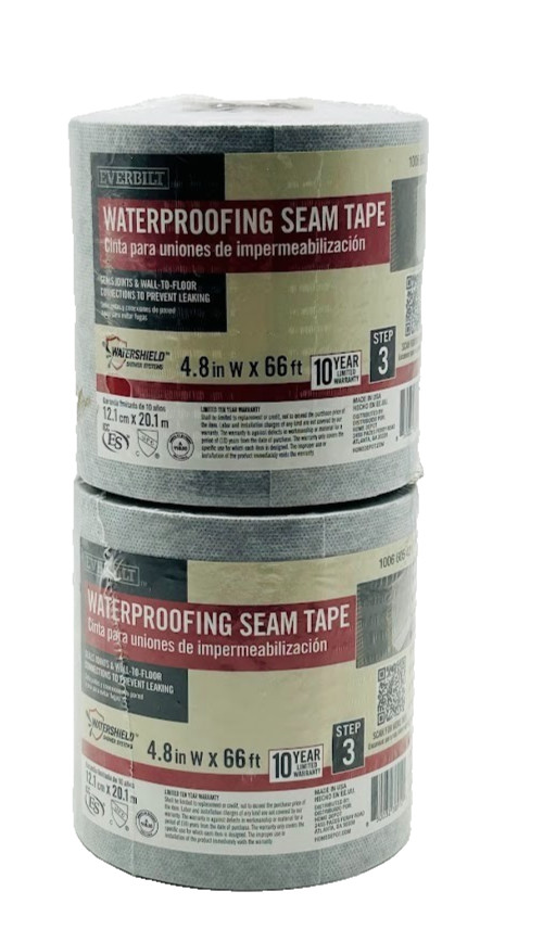 2 PACK Everbilt WaterShield Shower System Waterproofing Strip, 66 ft. x 4-3/4 in