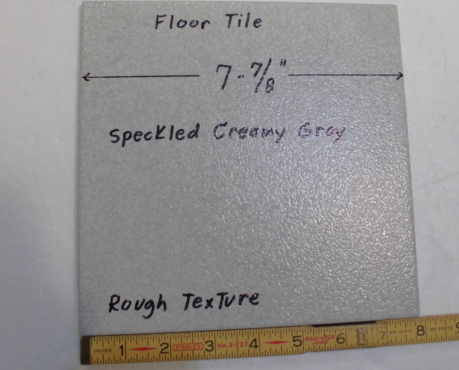 1 pc. Speckled Light Gray: 8″ Ceramic Floor Tile, American Olean, hint of blue