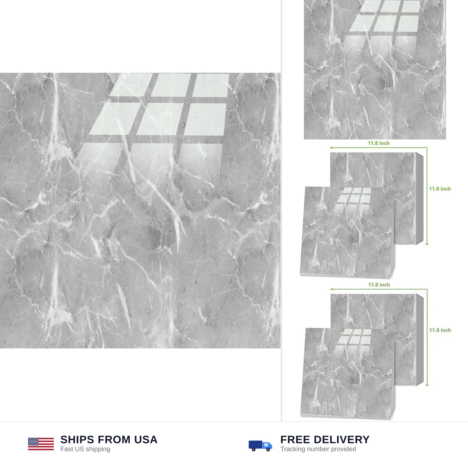 10-Sheet Peel and Stick Backsplash Marble Look 12″X12″ Self Adhesive Wall Til…