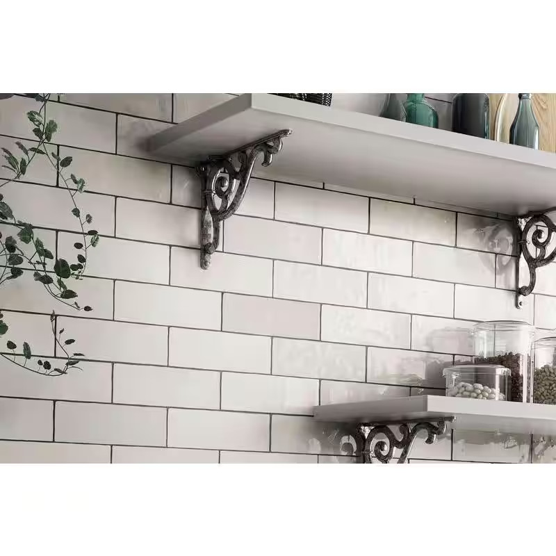 Cloe Subway Glossy White 2.5 In. X 8 In. Handmade-Look Ceramic Wall Tile (10.64
