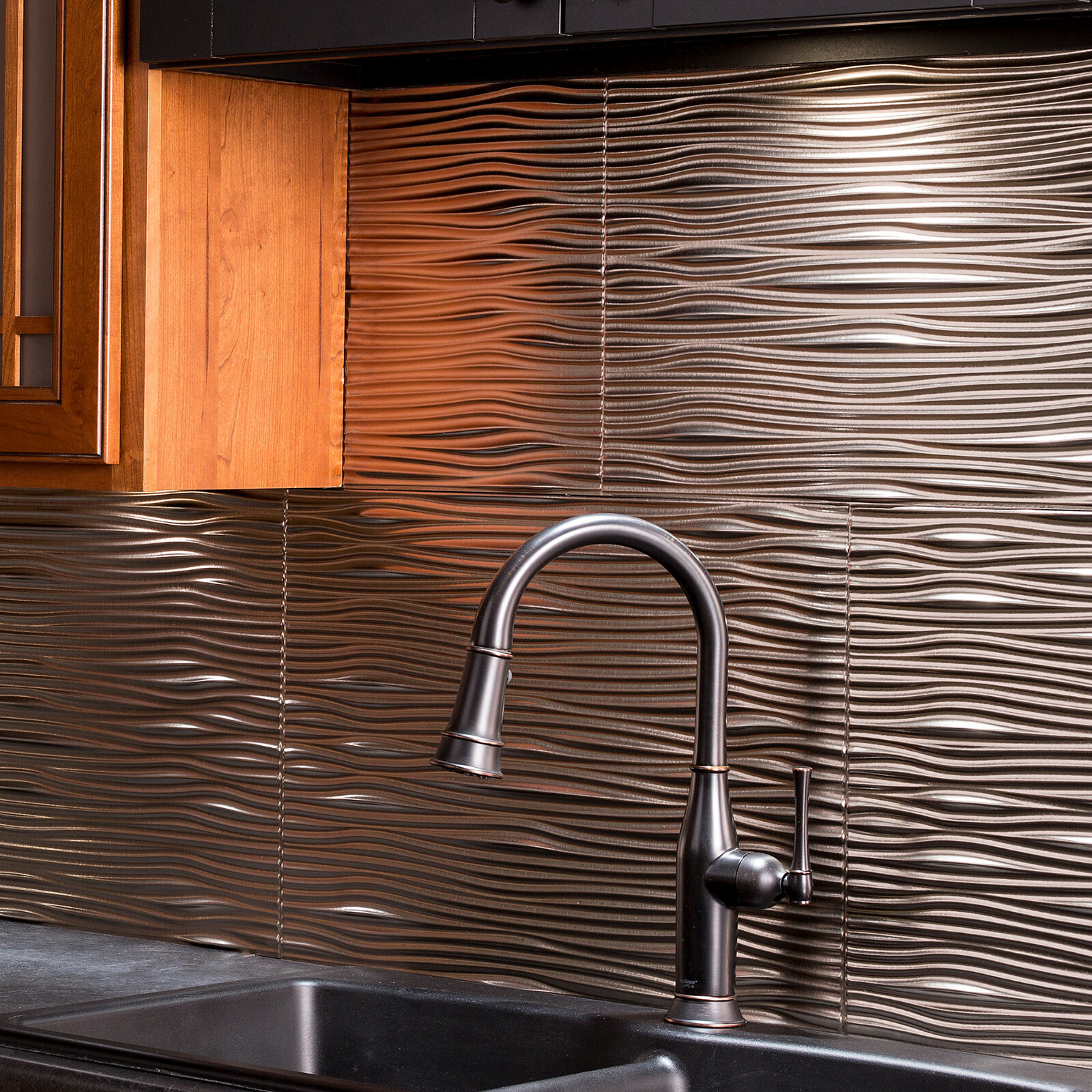 Fasade 18in x 24in Waves Backsplash Panel