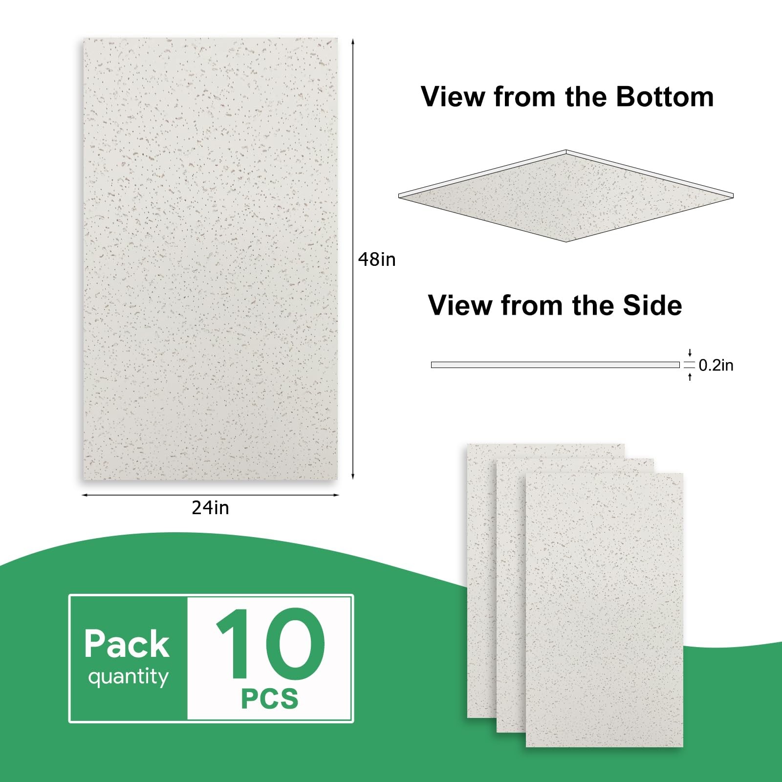 Gigrwiin 2ft x 4ft Printed Pro Ceiling Tiles – PVC Ceiling Panel 24 x 48in –